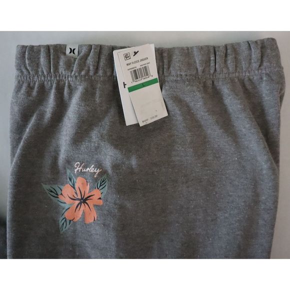 Hurley 3HP05080755 Women's Sz Large Gray Heather May Fleece Jogger Sweatpants - Picture 5 of 8